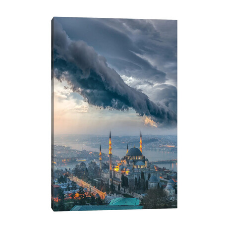 Istanbul Thunderstom Mosque by Brent Shavnore (18"H x 12"W x 1.5"D)