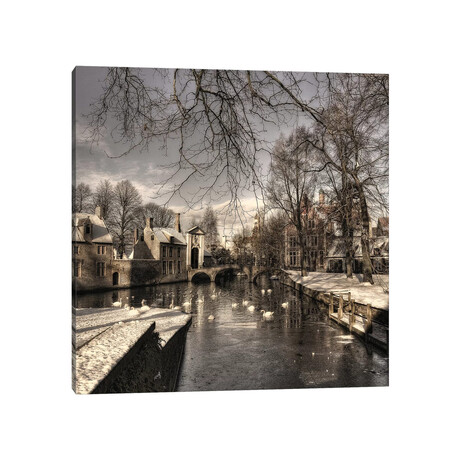 Bruges In Christmas Dress by Yvette Depaepe (12"H x 12"W x 1.5"D)