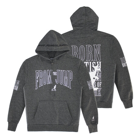 Graphic Screen-Printed + Embroidered Hoodie // Black Syro (S)