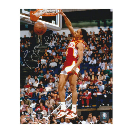 Spud Webb Autographed Atlanta Hawks 8X10 Photo