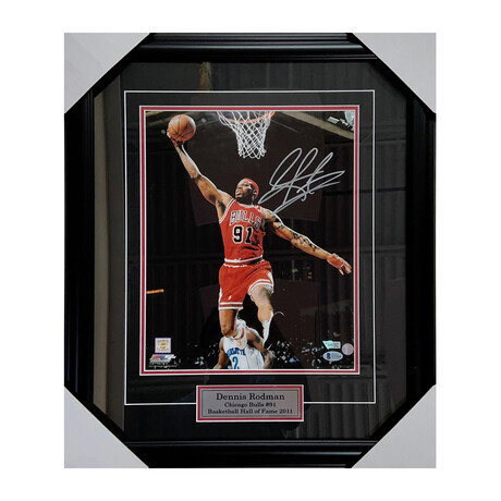 Dennis Rodman Framed Autographed Chicago Bulls 11X14 Photo