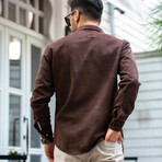 Suede Shirt Jacket // Brown (S)