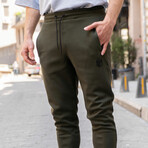 Pique Fabric Tracksuit Bottoms // Olive (S)