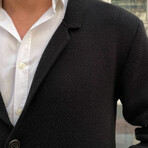 Pocket Detail Knit Jacket // Black (XL)
