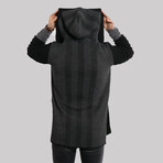 Patterned Sleeve Poncho Cardigan // Smoked (XL)