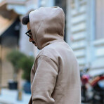 Oversized Kangaroo Pocket Hoodie Sweatshirt // Beige (S)