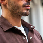 Suede Shirt Jacket // Brown (S)