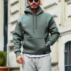 Oversized Kangaroo Pocket Hoodie Sweatshirt // Green (S)