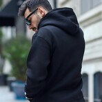 Oversized Kangaroo Pocket Hoodie Sweatshirt // Black (S)