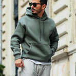Oversized Kangaroo Pocket Hoodie Sweatshirt // Green (S)