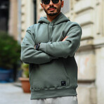 Oversized Kangaroo Pocket Hoodie Sweatshirt // Green (S)