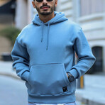 Oversized Kangaroo Pocket Hoodie Sweatshirt // Light Blue (S)