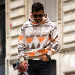 Patterned Oversized Sweatshirt // Orange (S)