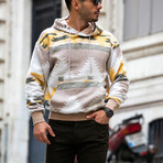 Patterned Oversized Sweatshirt // Yellow + Green (M)