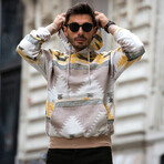 Patterned Oversized Sweatshirt // Yellow + Green (M)