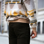 Patterned Oversized Sweatshirt // Yellow + Green (M)