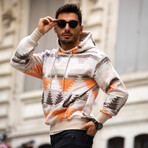 Patterned Oversized Sweatshirt // Orange (S)