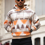 Patterned Oversized Sweatshirt // Orange (S)