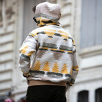 Patterned Oversized Sweatshirt // Yellow + Green (M)