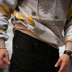 Patterned Oversized Sweatshirt // Yellow + Green (M)