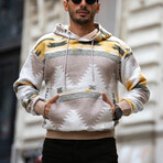 Patterned Oversized Sweatshirt // Yellow + Green (M)