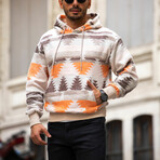 Patterned Oversized Sweatshirt // Orange (S)