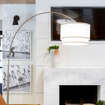 Mason // LED Arc Floor Lamp With Marble Base (Bronze)