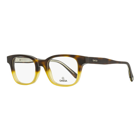 Omega // Men's Rectangular OM5004H 056 Optical Frames // Havana-Honey Crystal