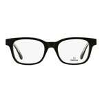 Omega // Men's Rectangular OM5004H 001 Optical Frames // Black Crystal