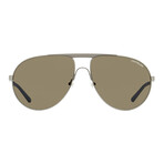 Montblanc // Men's Pilot MB0119S 002 Sunglasses // Ruthenium Black + Brown