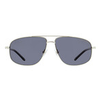 Montblanc // Men's Pilot MB0069S 004 Polarized Sunglasses // Silver + Gray