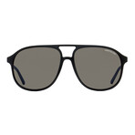 Montblanc // Men's Pilot MB0118S 001 Sunglasses // Black-Blue + Gray