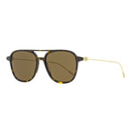 Montblanc // Men's Light Pilot MB0003S 002 Sunglasses // Havana-Gold + Brown