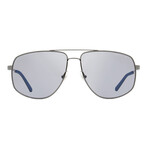Montblanc // Men's Navigator MB0102S 002 Sunglasses // Ruthenium Black-Blue + Gray-Silver