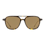 Montblanc // Men's Light Pilot MB0003S 002 Sunglasses // Havana-Gold + Brown