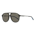 Montblanc // Men's Pilot MB0118S 001 Sunglasses // Black-Blue + Gray