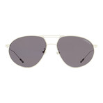 Montblanc // Men's Aviator MB0110S 001 Sunglasses // Silver + Gray