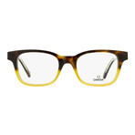 Omega // Men's Rectangular OM5004H 056 Optical Frames // Havana-Honey Crystal