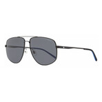 Montblanc // Men's Navigator MB0102S 001 Sunglasses // Matte Black-Blue + Gray