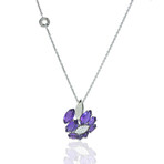 Talento 18K White Gold Diamond Amethyst Necklace // 17" // Pre-Owned