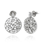 Bavna // 18K White Gold Diamond Drop Earrings // New
