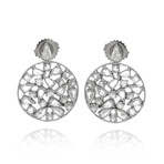 Bavna // 18K White Gold Diamond Drop Earrings // New