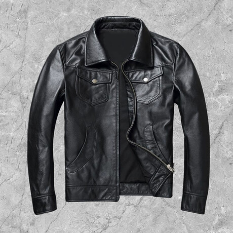 Nathaniel Leather Jacket // Black (XS)