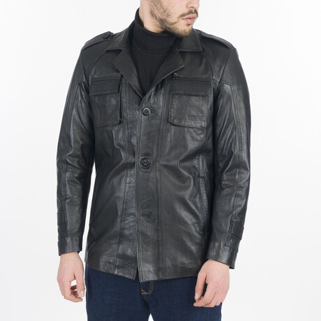 Evan Leather Jacket // Black (XS)