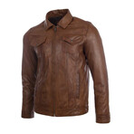 Jax Leather Jacket // Brown (2XL)