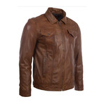 Jax Leather Jacket // Brown (M)