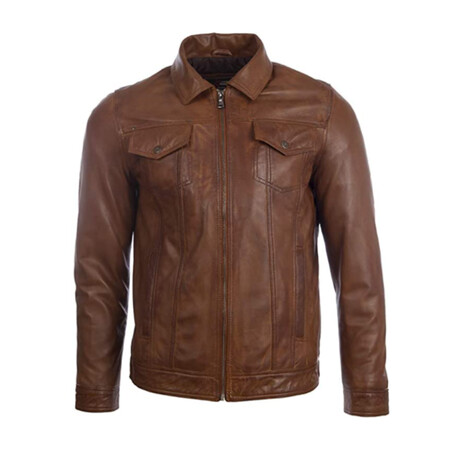 Jax Leather Jacket // Brown (XS)