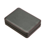 Watch Travel Case // Black + Red Stitching (2 Watch)