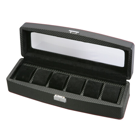 Six Watch Storage Case + Top Window // Black