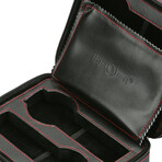 Watch Travel Case // Black + Red Stitching (2 Watch)
